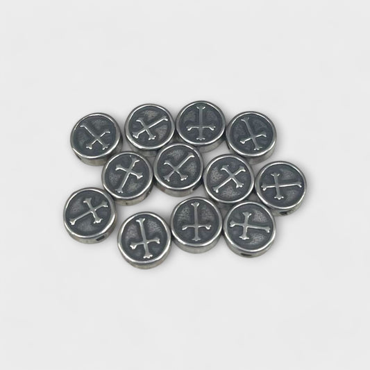 Stainless Steel (304), Coin Cross Shape Spacers, 10mm
