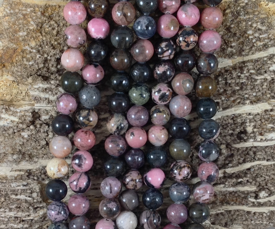 Black Rhodonite Round 6mm 8mm