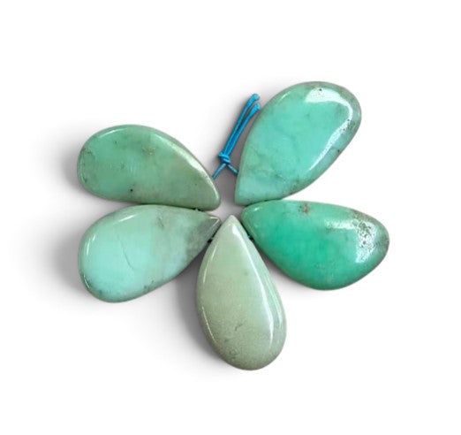 Chrysoprase, Freeform Top drilled Pendant, (5pcs Set)