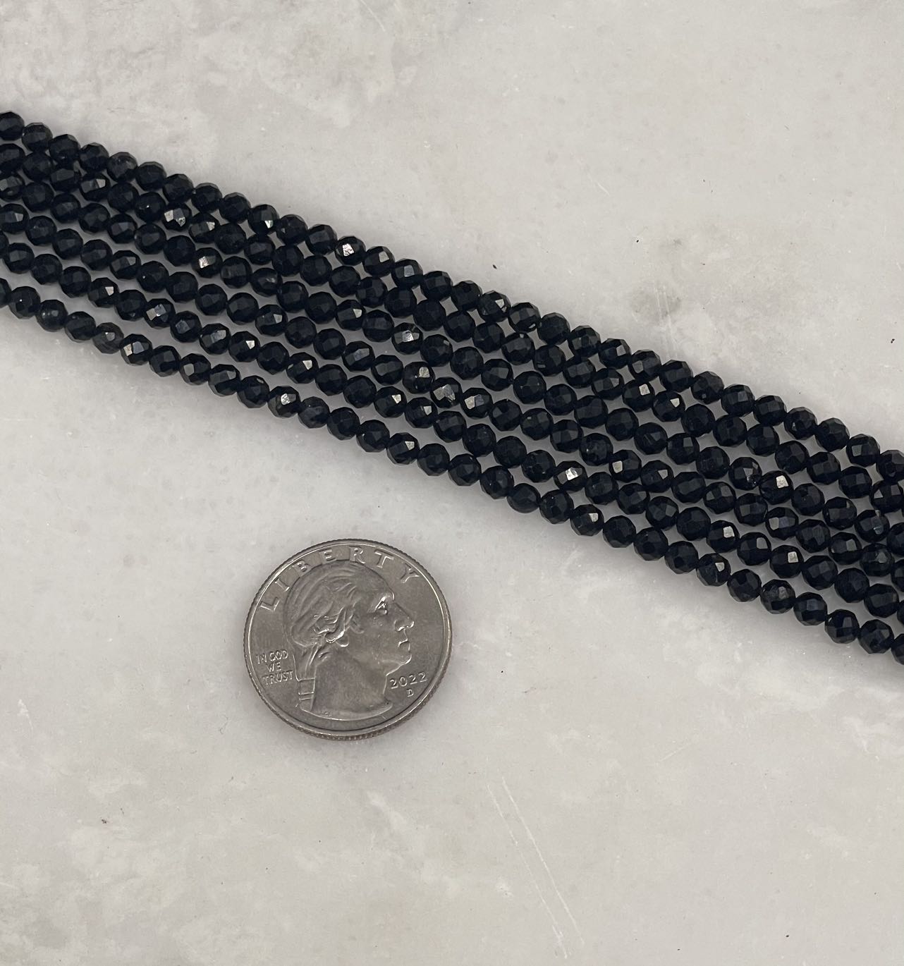 Black Tourmaline Micro Faceted 4mm