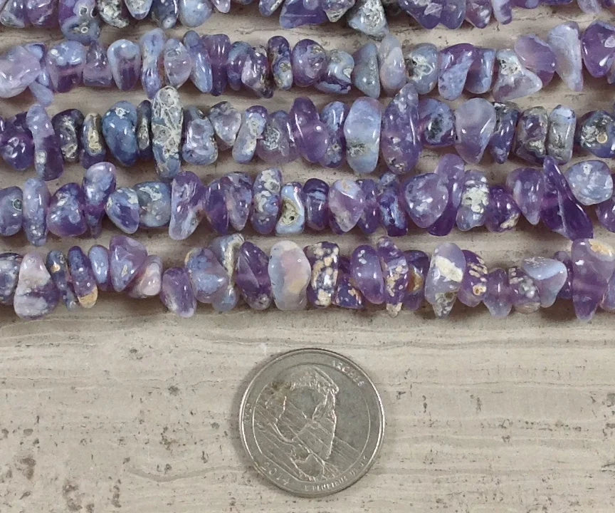 Lavender Chalcedony Medium (8-10mm) Large (10-12mm)Tumble Chips