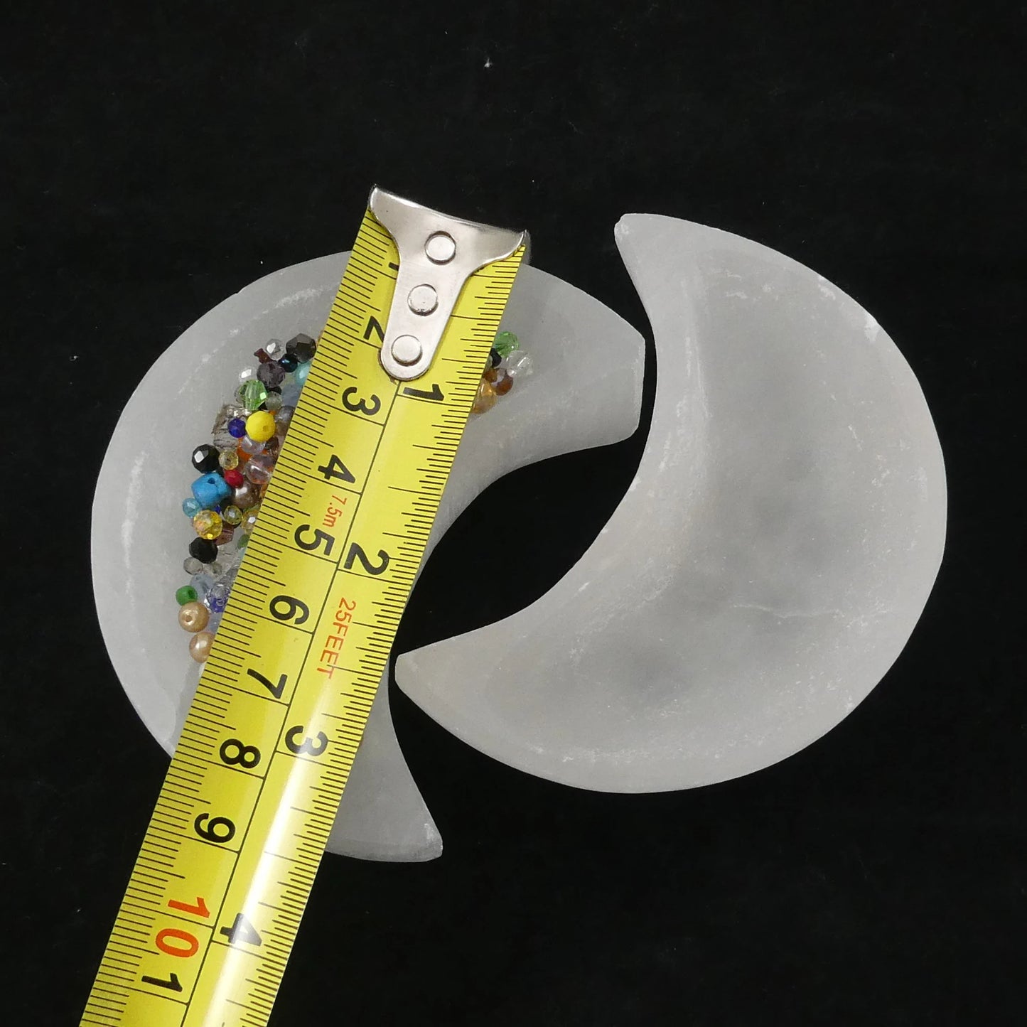 Selenite Crescent Moon Bowl 3.5in / 9cm Long (1 pc)