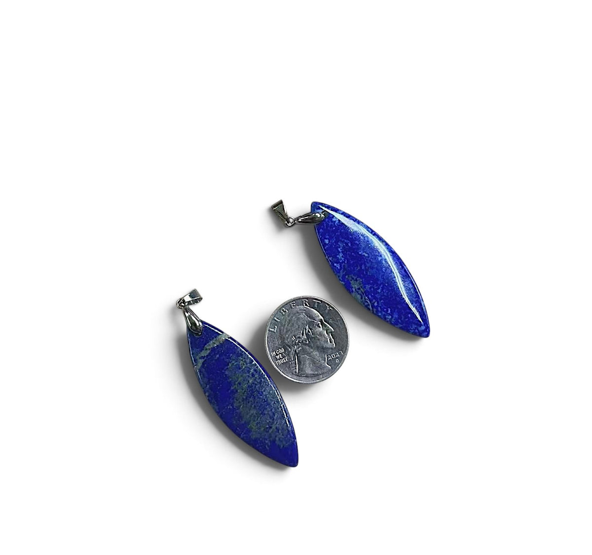 Natural Lapis Marquise Shape Pendant, 18x50mm