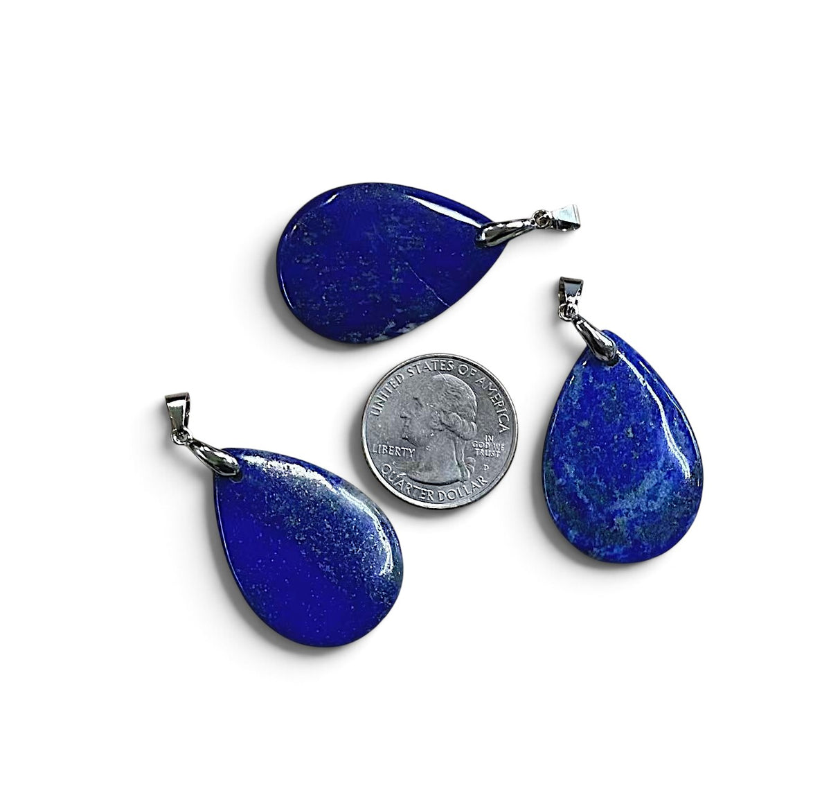 Natural Lapis, Teardrop Pendant, 25x36mm