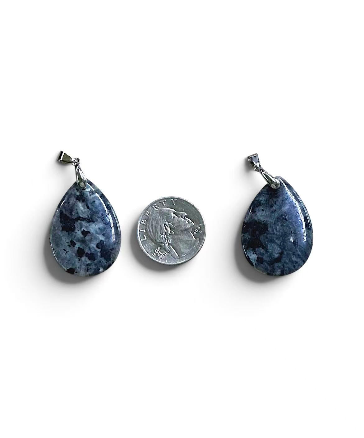 Larvikite Teardrop Shape Pendant 25x34mm