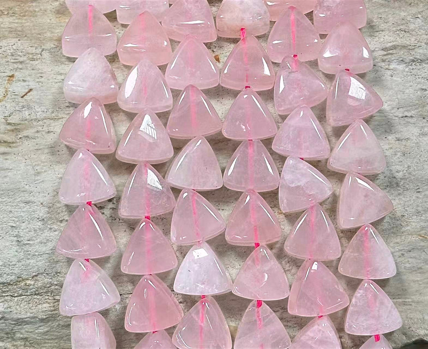 Rose Quartz 14mm Triangle Shape