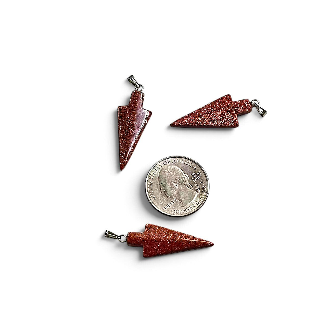 Gold Sandstone, Arrowhead Pendant, 13x29mm