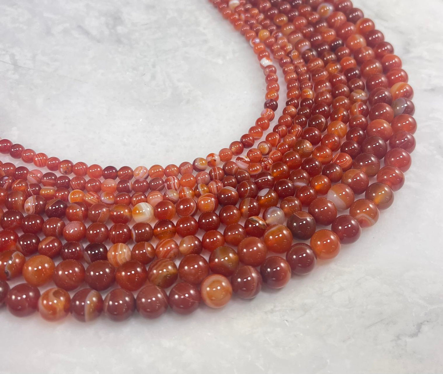 Red Sardonyx aka Banded Agate (Heated) Round