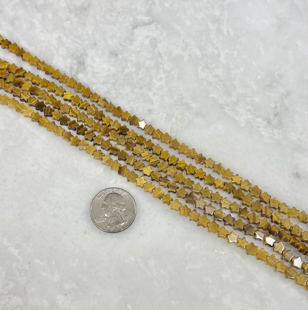 Yellow Tiger Eye Star Strands