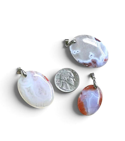 Moroccan Agate, Oval Pendant 22-35x35-40mm