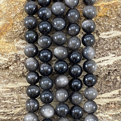 Silver Obsidian Round