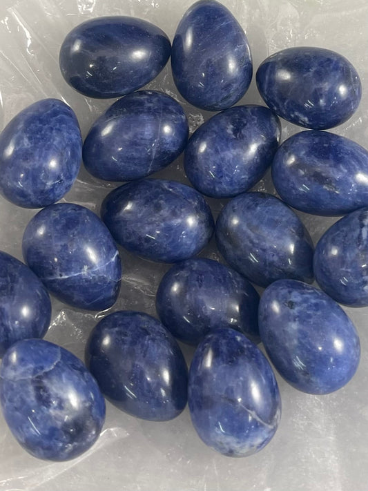 Sodalite, Egg Carvings, 22x30mm