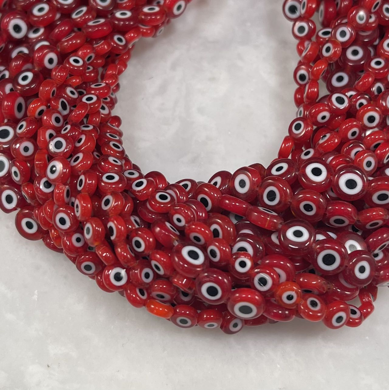 Evil Eye/Mal de Ojo, Glass Beads Coin Shape