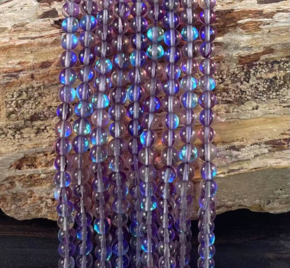 Mermaid Glass Beads aka Mystic Aura Quartz Round 6mm 8mm