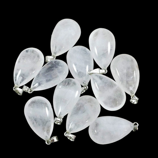 Crystal Quartz 18x30mm Teardrop Pendant