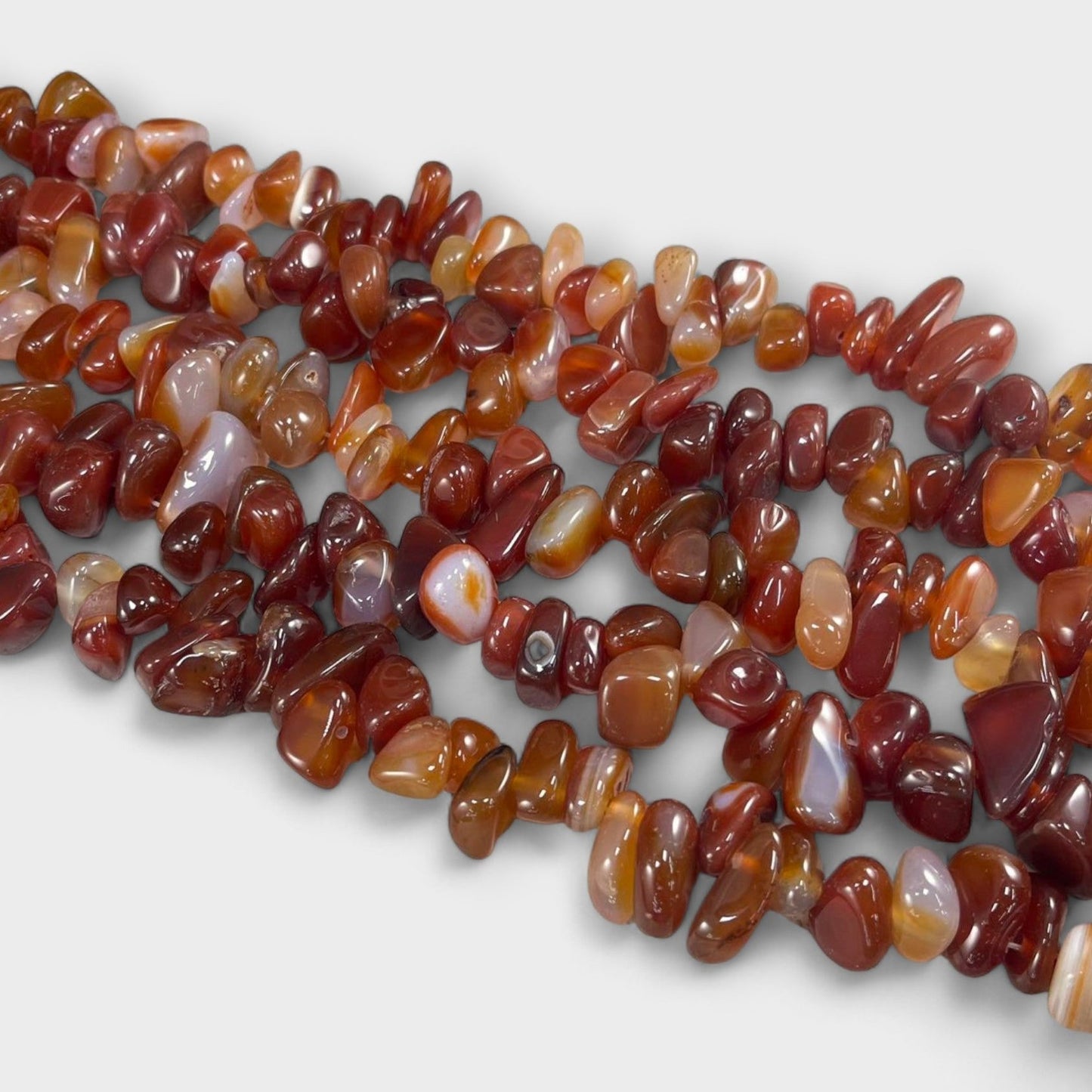 Red Agate, Vertical and Horizontal Hole, Nuggets