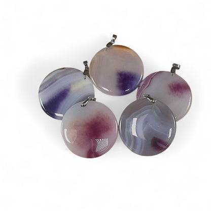 Gray Agate Dyed, round Coin shape Pendant, (1pc) 48-49mm