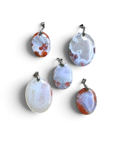Moroccan Agate, Oval Pendant 22-35x35-40mm