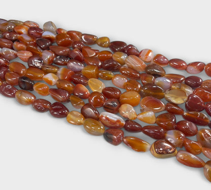 Red Agate, Vertical and Horizontal Hole, Nuggets