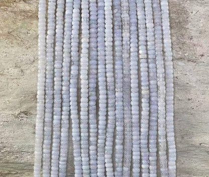 Blue Lace Agate Rondelle, 4mm