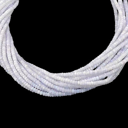 Blue Lace Agate Rondelle, 4mm