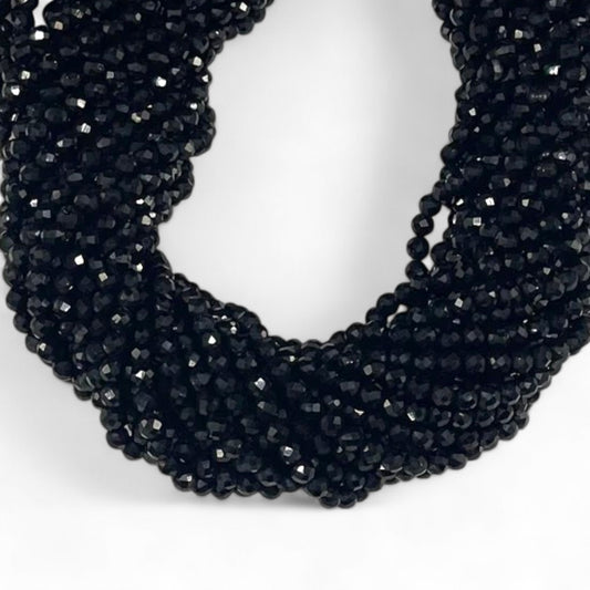 Black Tourmaline Micro Faceted 4mm
