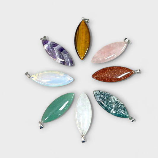 Gemstone Marquise Shape, Pendant, 20x50mm (1pc)