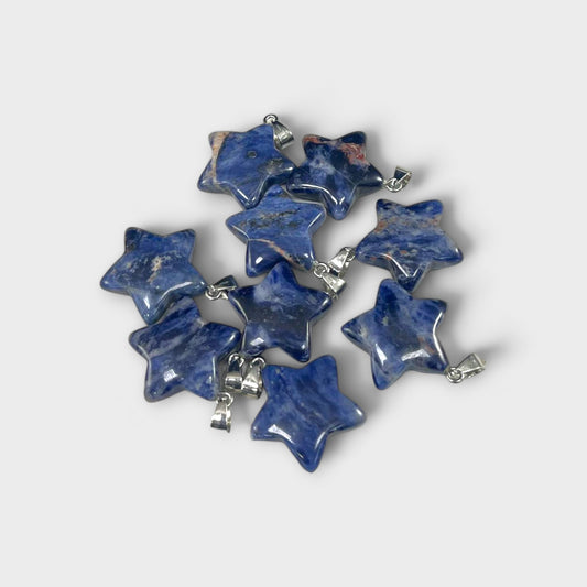 Sodalite , Star Pendant, 25x24mm (1pc)