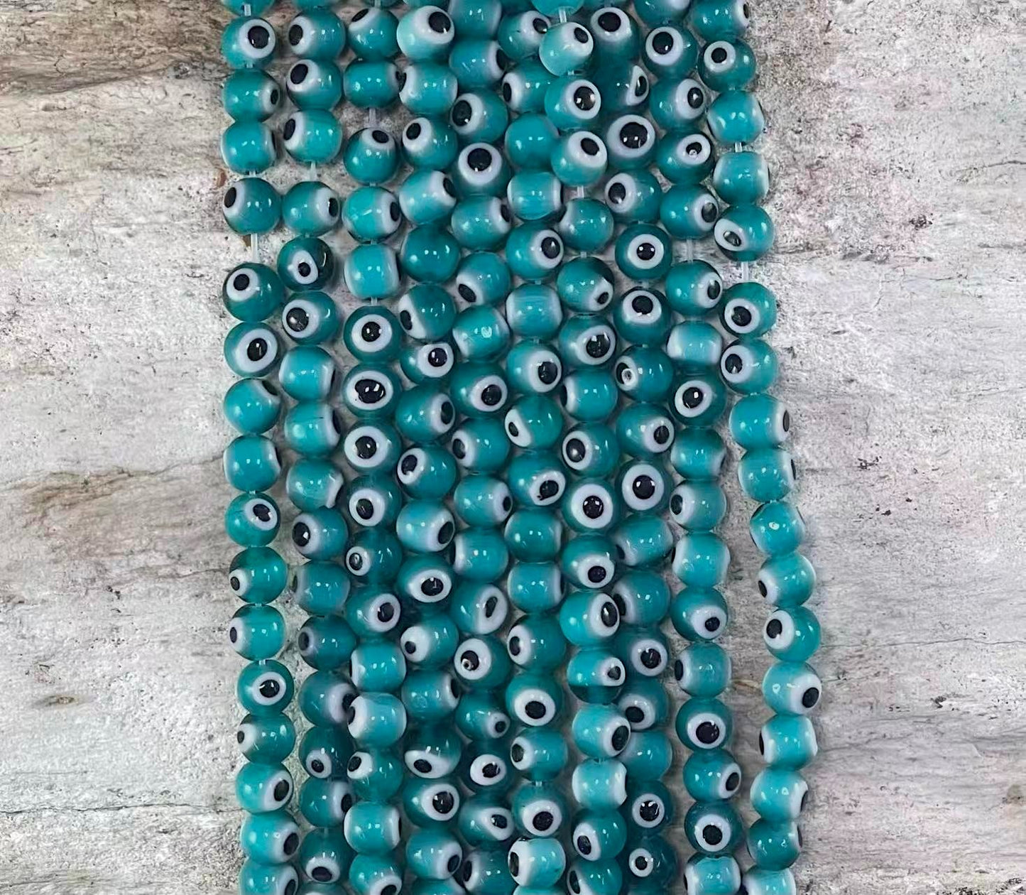 Evil Eye/Mal de Ojo, Glass Beads Round 6mm 8mm