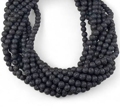 Black Lava Stone Round