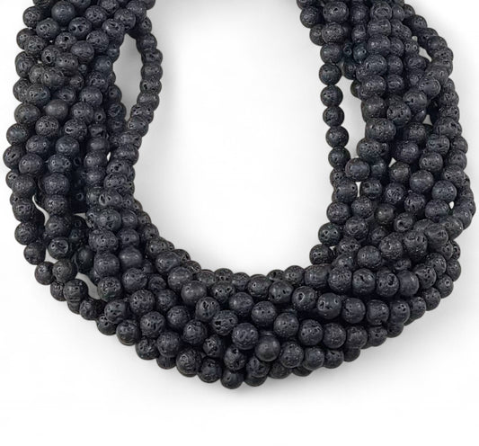 Black Lava Stone Round
