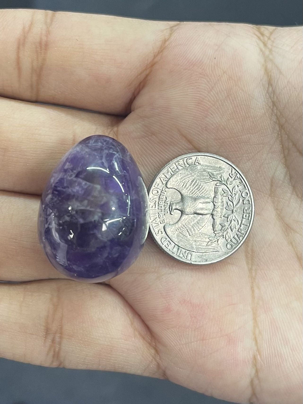 Amethyst, Egg Carvings, 22x30mm