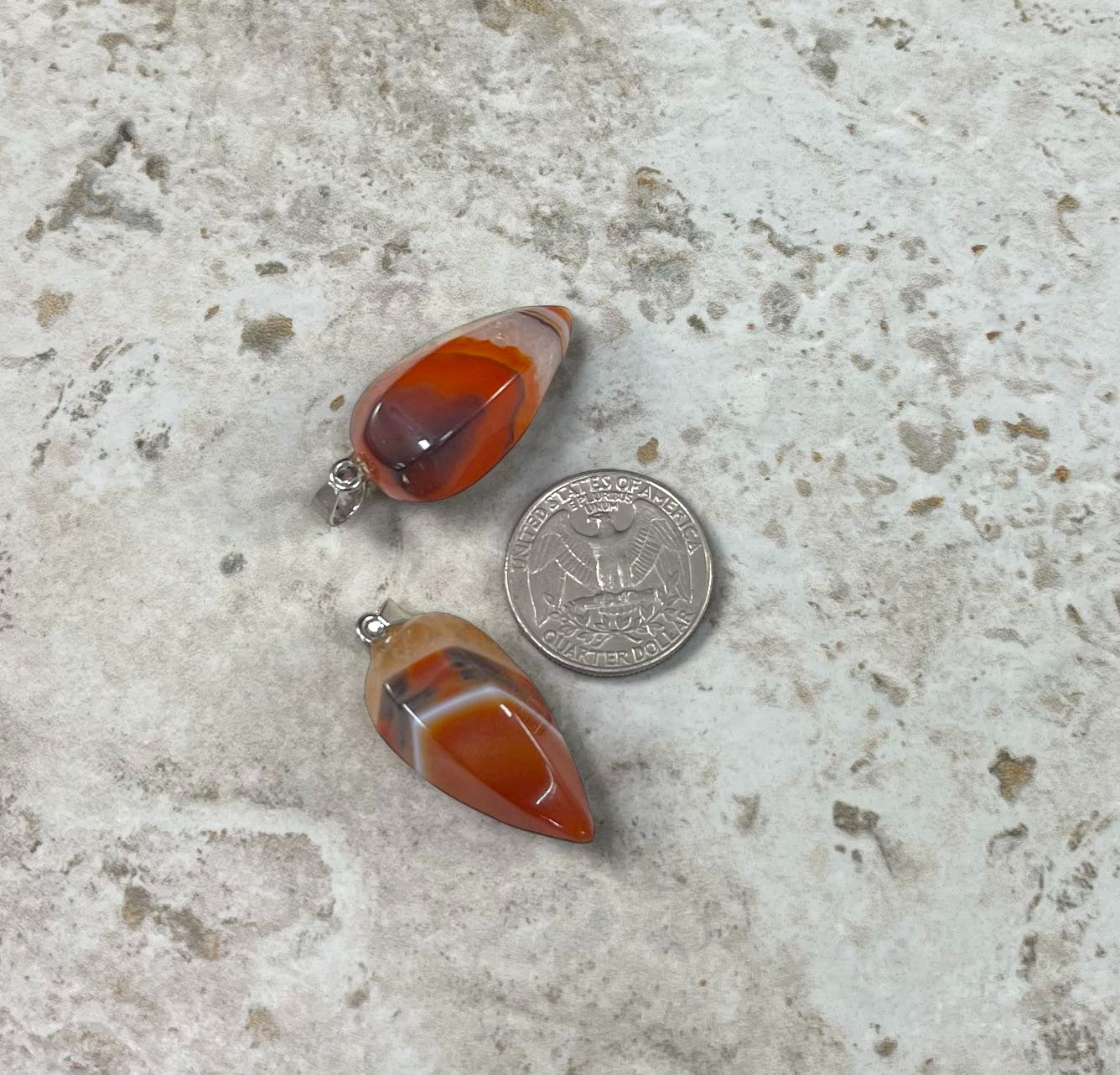 Carnelian, Cut Point Pendant, 15x30mm (1pc)