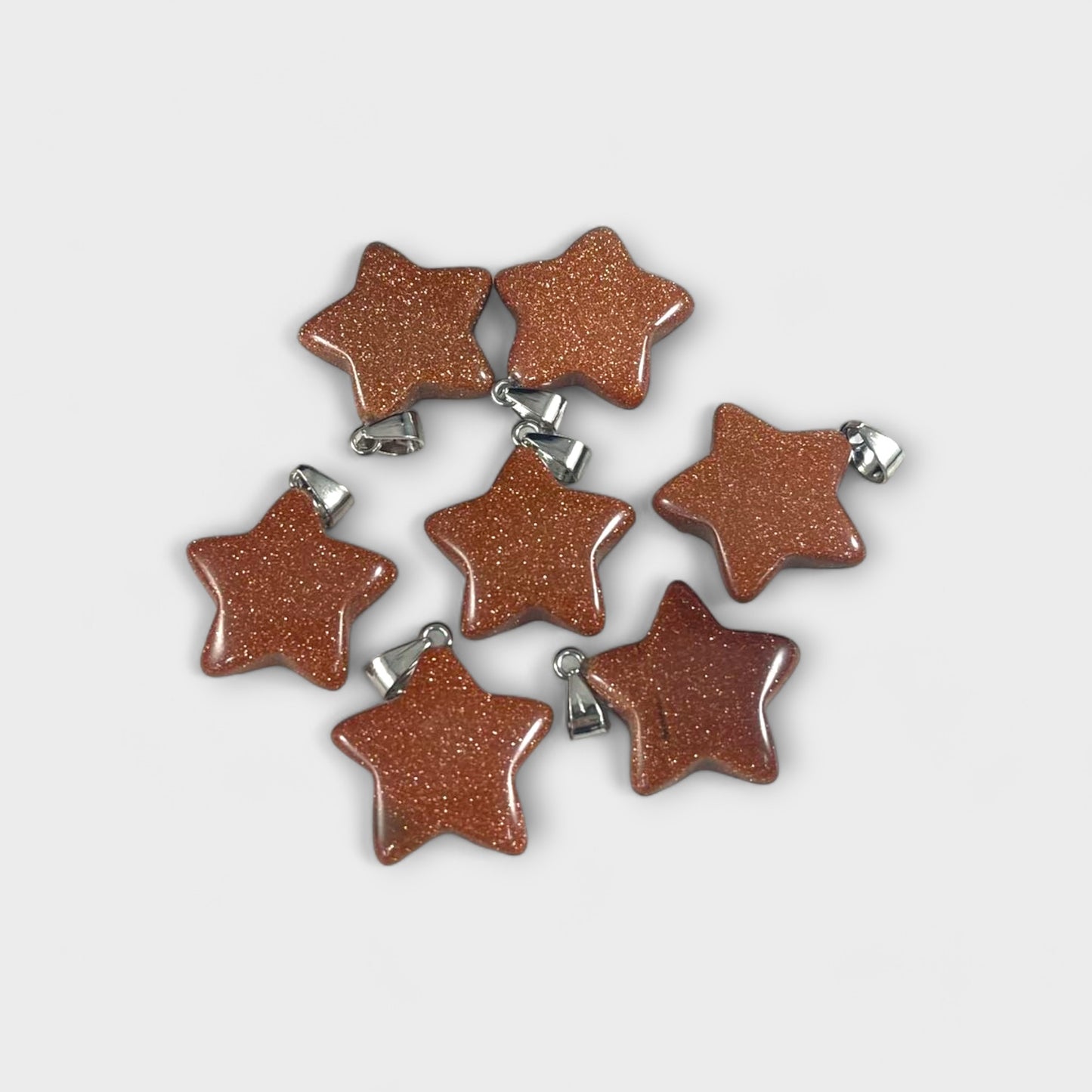 Gold Sandstone aka Goldstone , Star Pendant, 25x24mm (1pc)