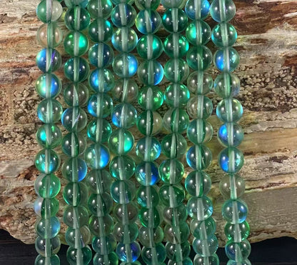 Mermaid Glass Beads aka Mystic Aura Quartz Round 6mm 8mm