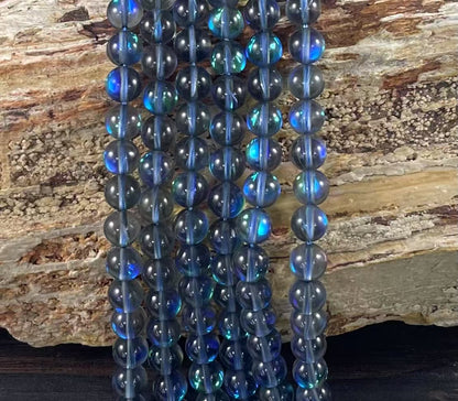 Mermaid Glass Beads aka Mystic Aura Quartz, Round 6mm 8mm