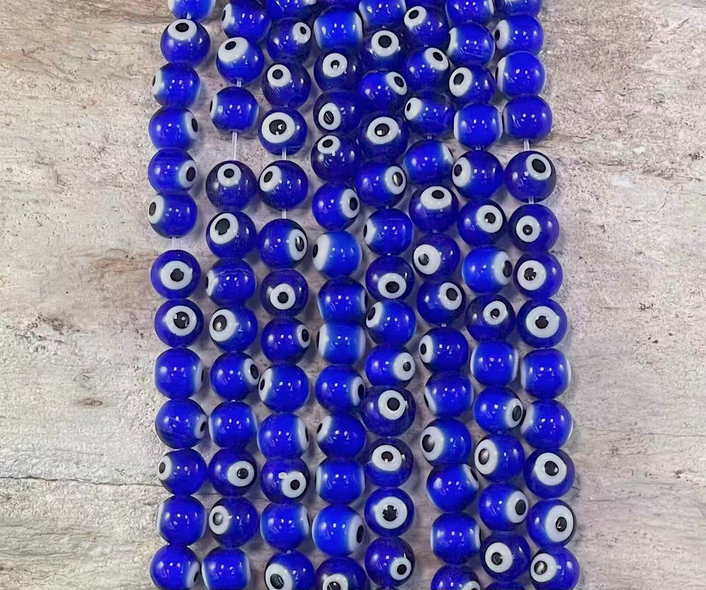 Evil Eye/Mal de Ojo, Glass Beads Round 6mm 8mm