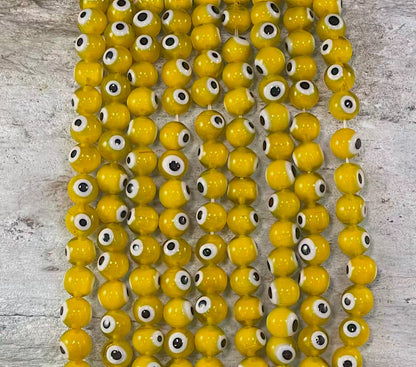 Evil Eye/Mal de Ojo, Glass Beads Round 6mm 8mm