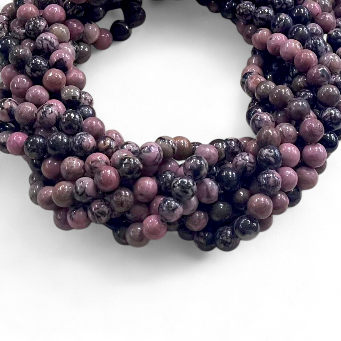 Black Rhodonite Round 6mm 8mm