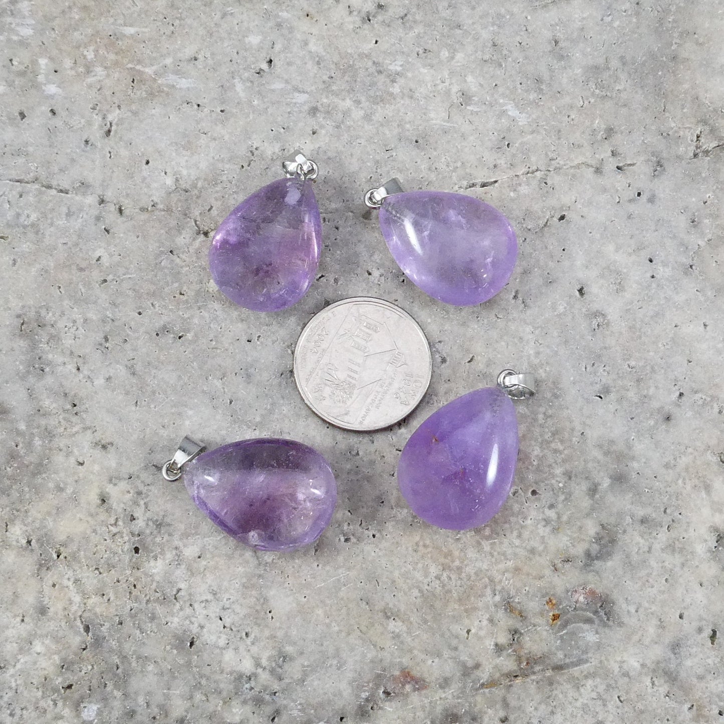 Lavender Amethyst 18x25mm Teardrop Pendant