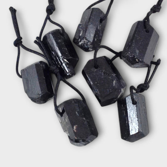 Black Tourmaline Rough Pendant (1pc)