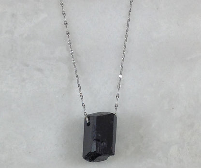 Black Tourmaline Rough Pendant (1pc)