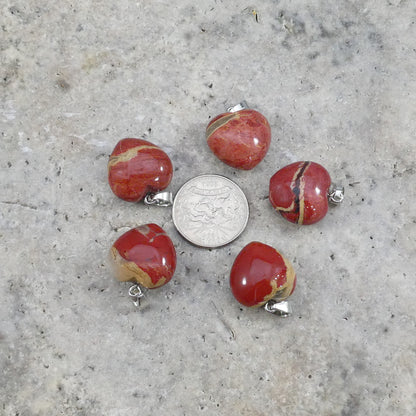 Cappuccino Jasper aka Red Jasper 20x20mm Heart Pendant