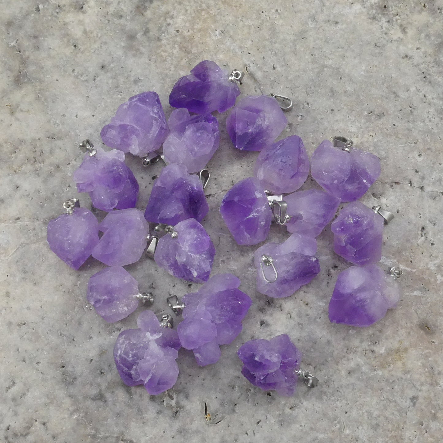 Amethyst Rough Cluster Point Pendant (1pc)