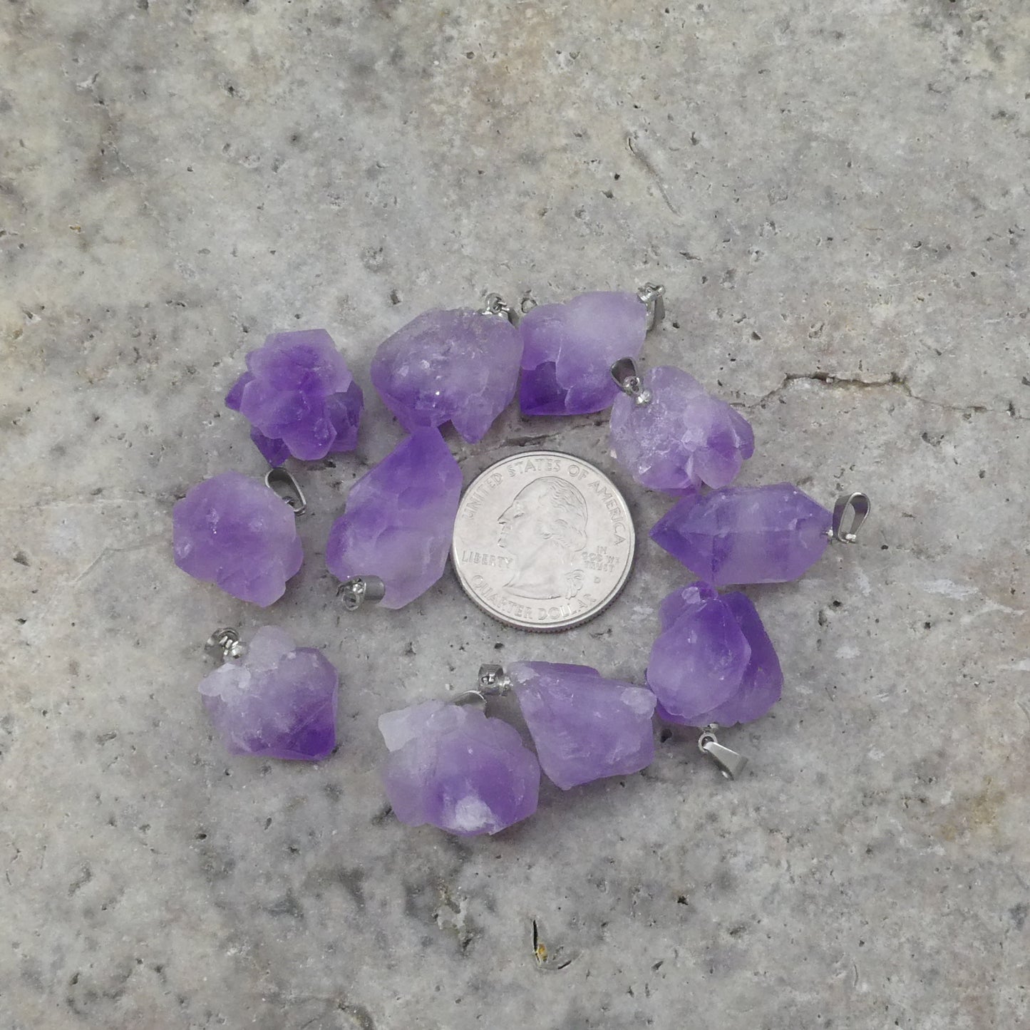 Amethyst Rough Cluster Point Pendant (1pc)