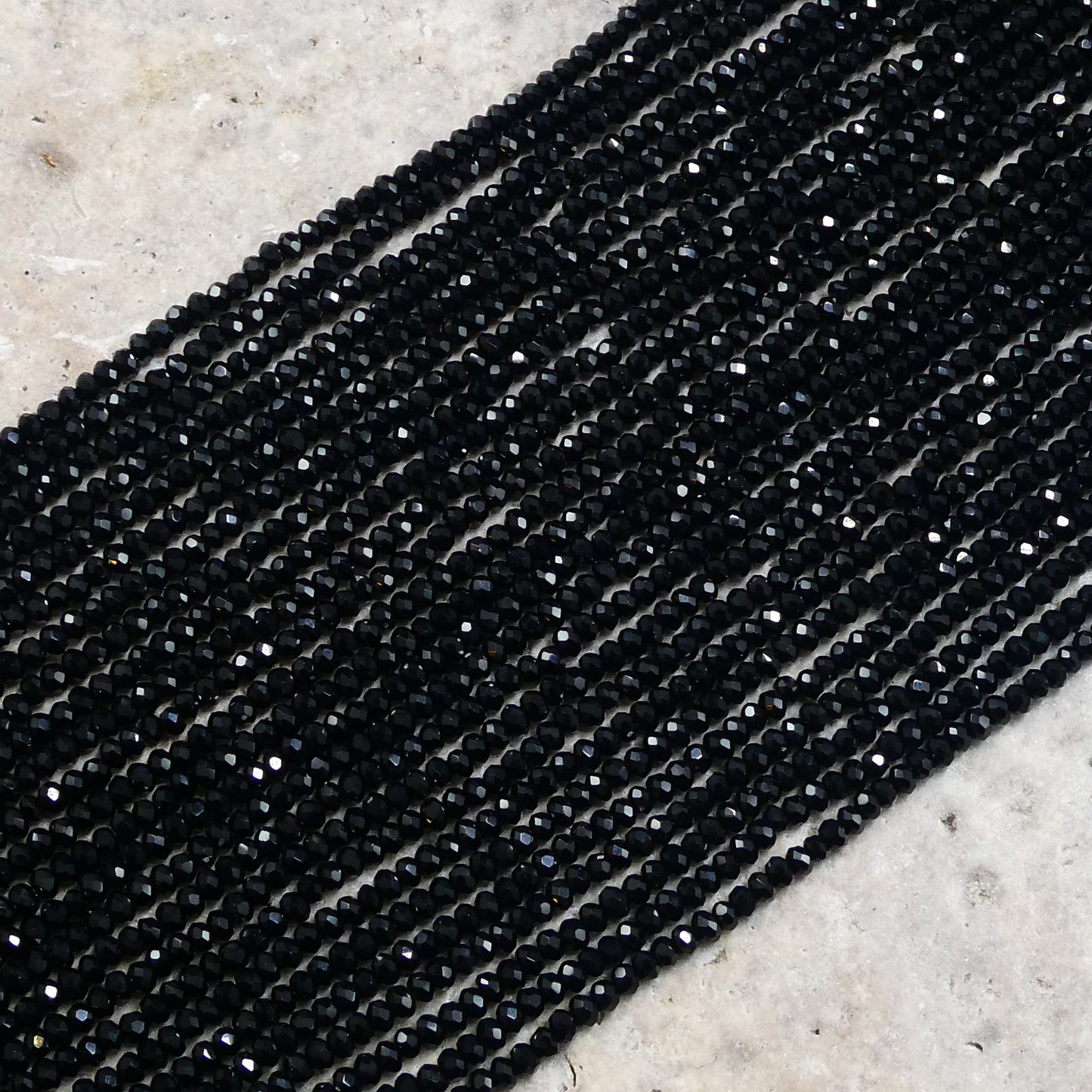 Crystal Rondelle Black , 2mm 4mm 6mm 8mm