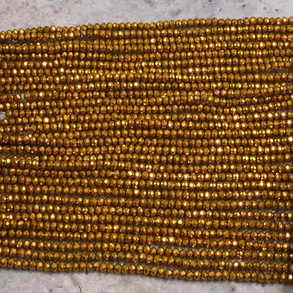 Crystal Rondelle Metallic Gold, 2mm 4mm 6mm 8mm