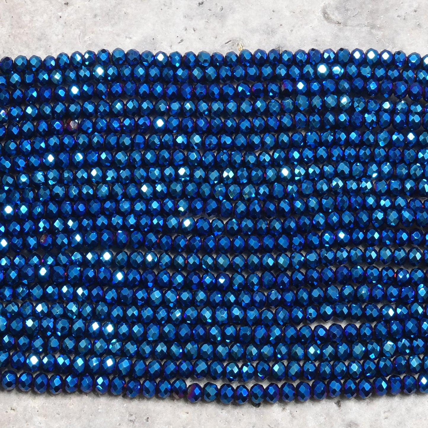 Crystal Rondelle Metallic Blue, 2mm 4mm 6mm 8mm