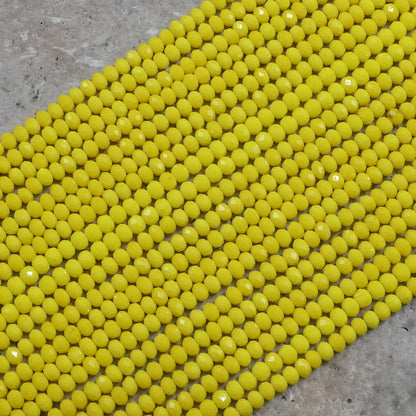 Crystal Rondelle Neon Yellow, 2mm 4mm 6mm 8mm