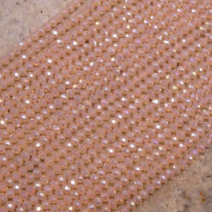 Crystal Rondelle Rose Peach AB, 2mm 4mm 6mm 8mm